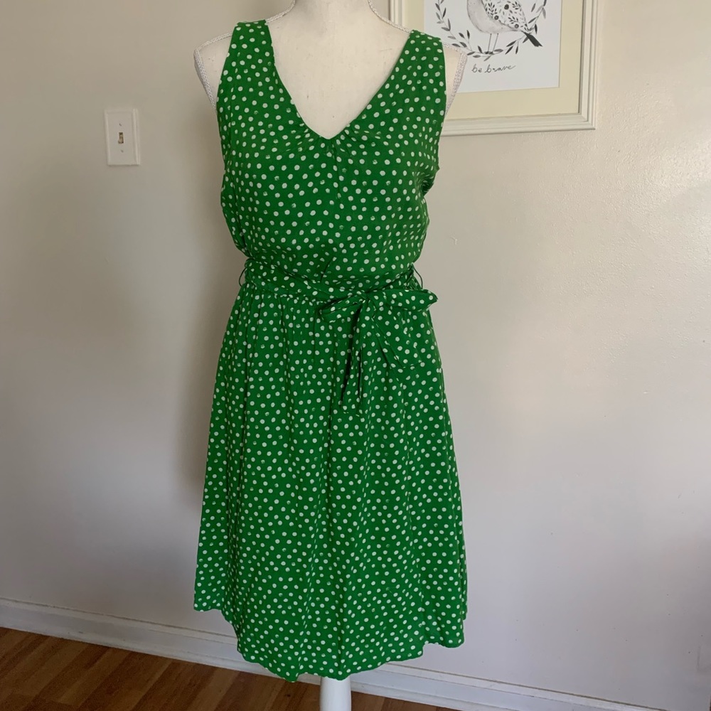 A New Day Green Polka-dot Dress